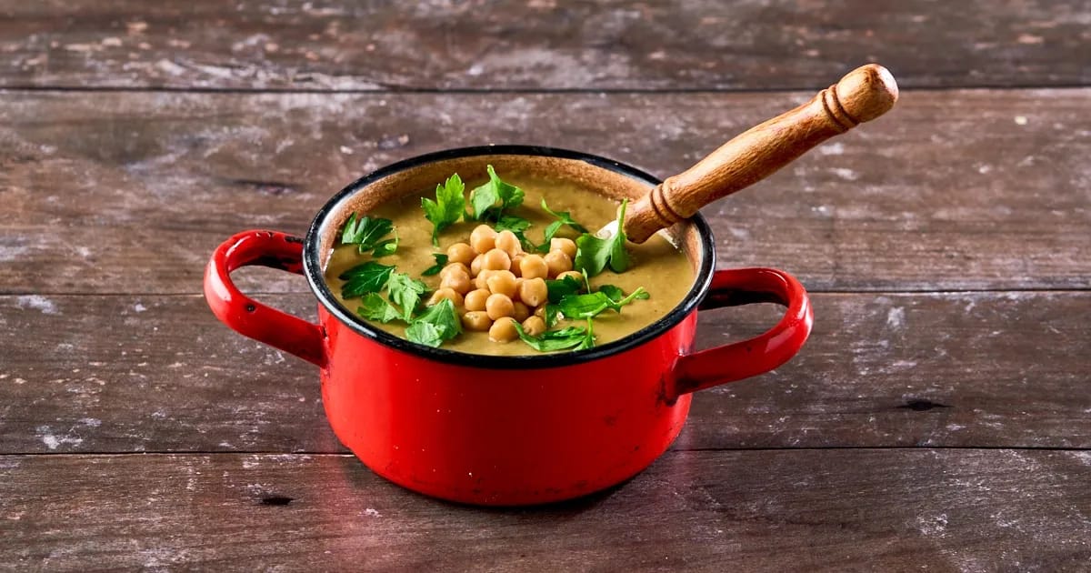 Auberginesoep met kikkererwten