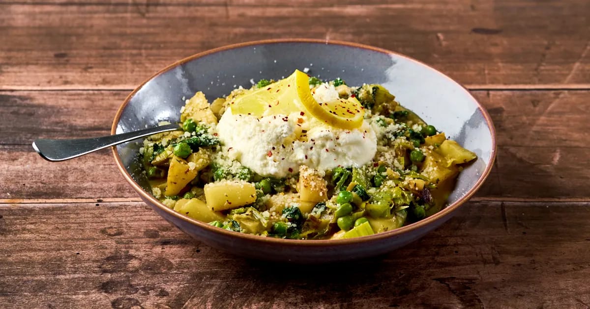 Groentestoof met drie kazen