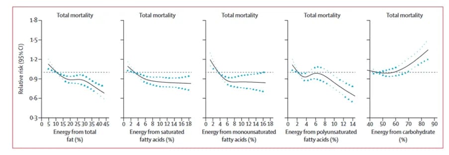 Meer vet en minder koolhydraten geassocieerd met een lager sterfterisico